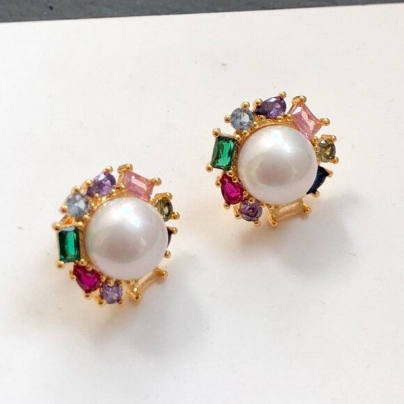 Kate Spade Candy Shop Pearl Halo Stud Earrings - Picture 3 of 4